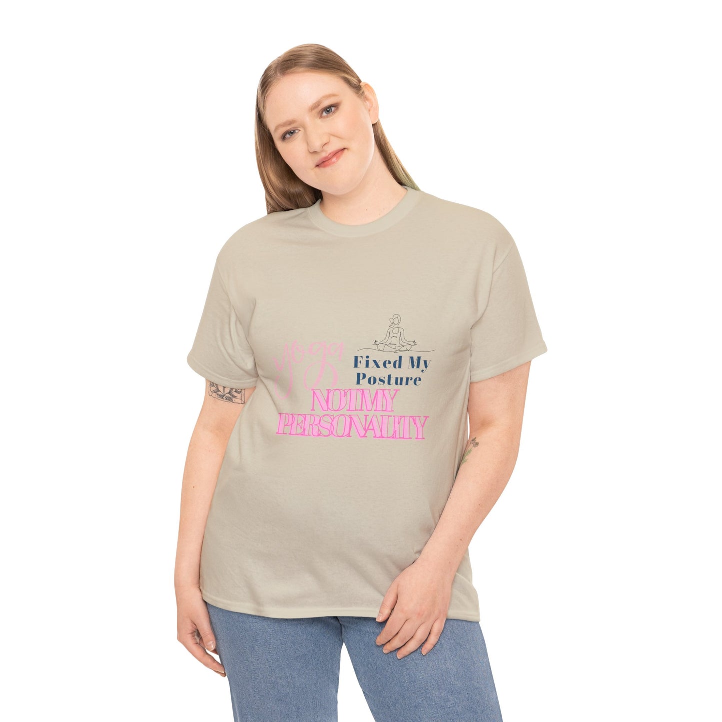 Yoga Fixed My Posture, Not My Personality-Unisex Cotton Tee