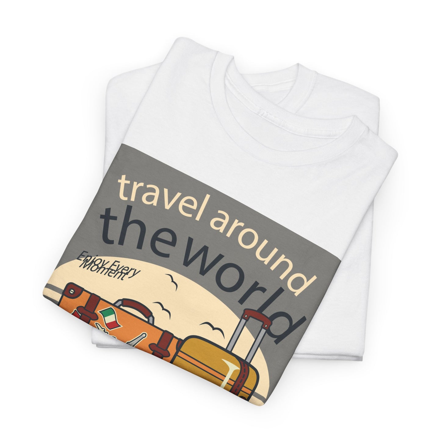 Travel Around The World - Unisex Heavy Cotton Tee