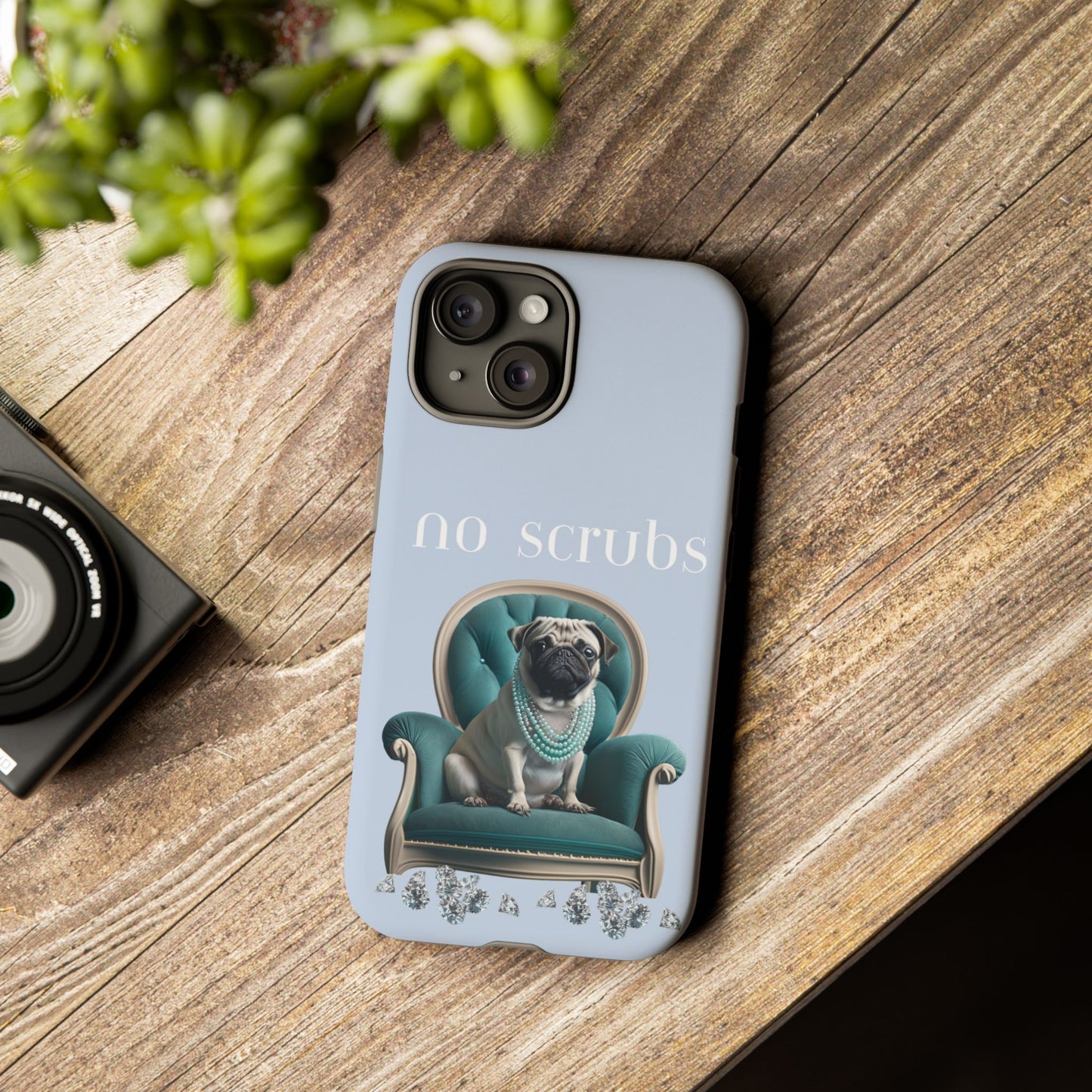 Cute Pug with Jewellery iPhone Tough Case – No Scrubs Edition for iPhone