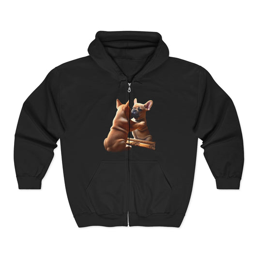 Empowering Zip-Up Hoodie, Mirror Is My Best Friend, Courage Over Emotions, Unisex Fleece Hoodie, Motivational Gift