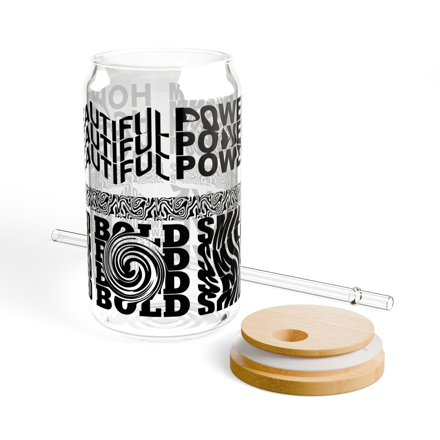 Empowerment Glass Sipper Cup 16oz (473ml) / Self-Love Drinkware / Gifts for Her / Personalized Affirmation Tumbler with Lid & Straw