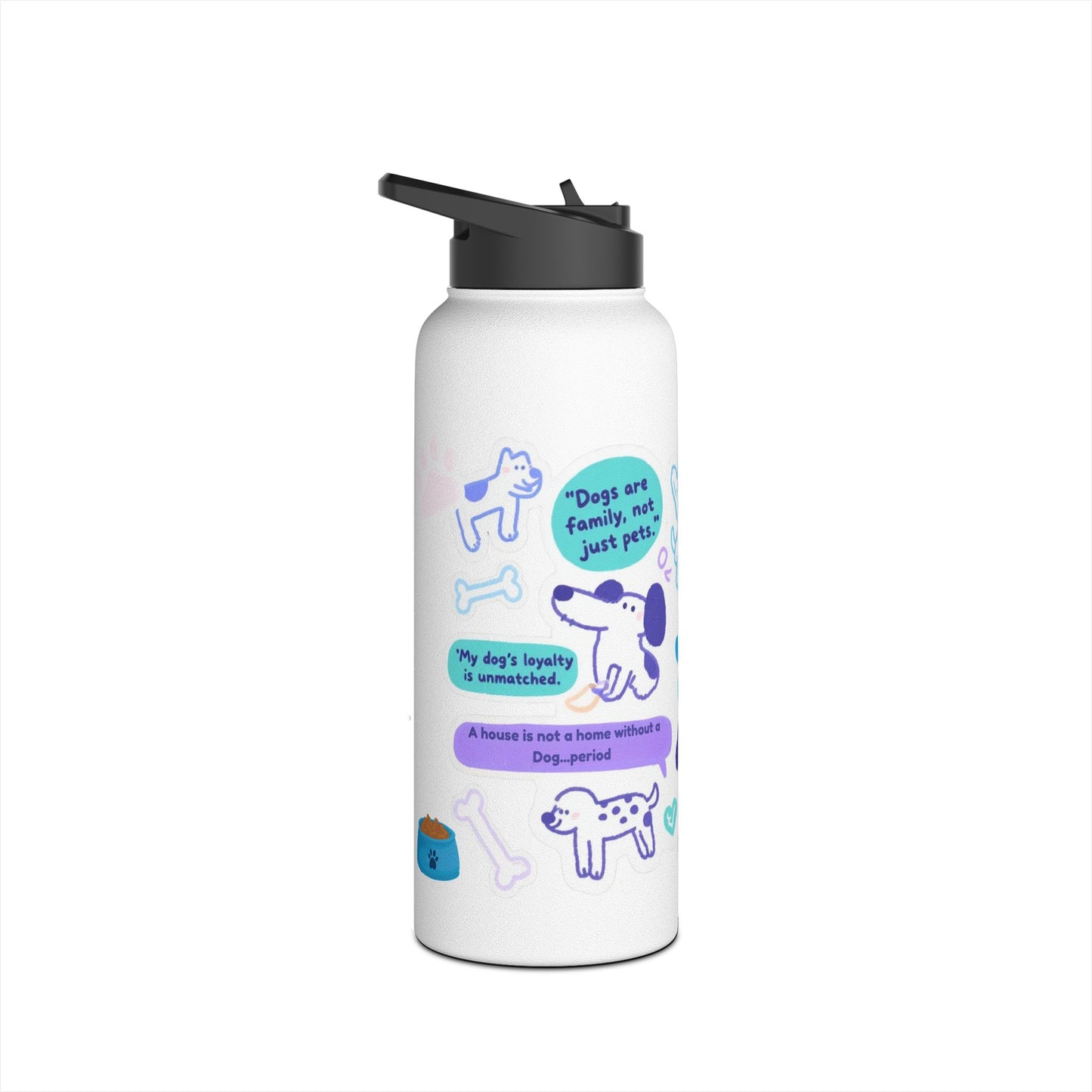 Loyal Hearts, Cool Hues Design - Stainless Steel Water Bottle