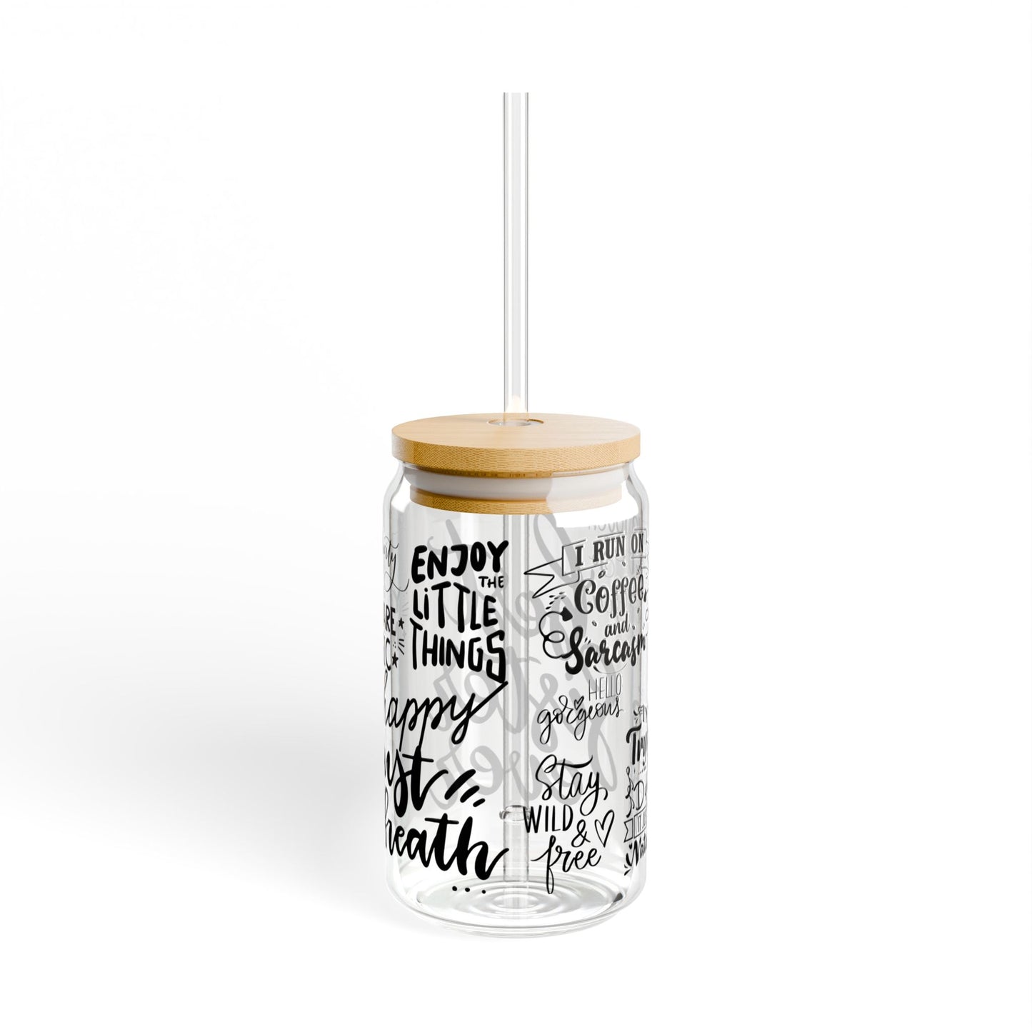 Best Sister Ever Glass Sipper Cup 16oz (473ml) / Heartfelt Drinkware / Gifts for Her with Lid & Straw