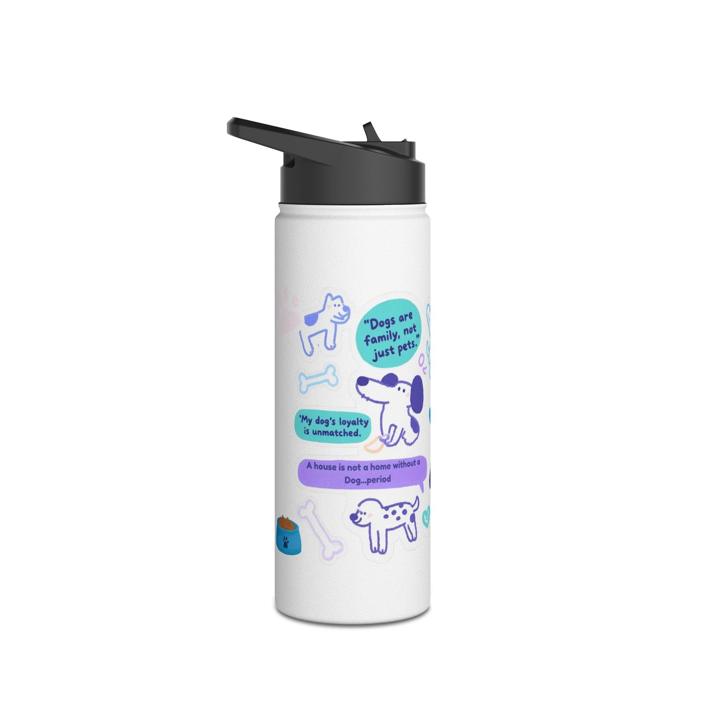Loyal Hearts, Cool Hues Design - Stainless Steel Water Bottle
