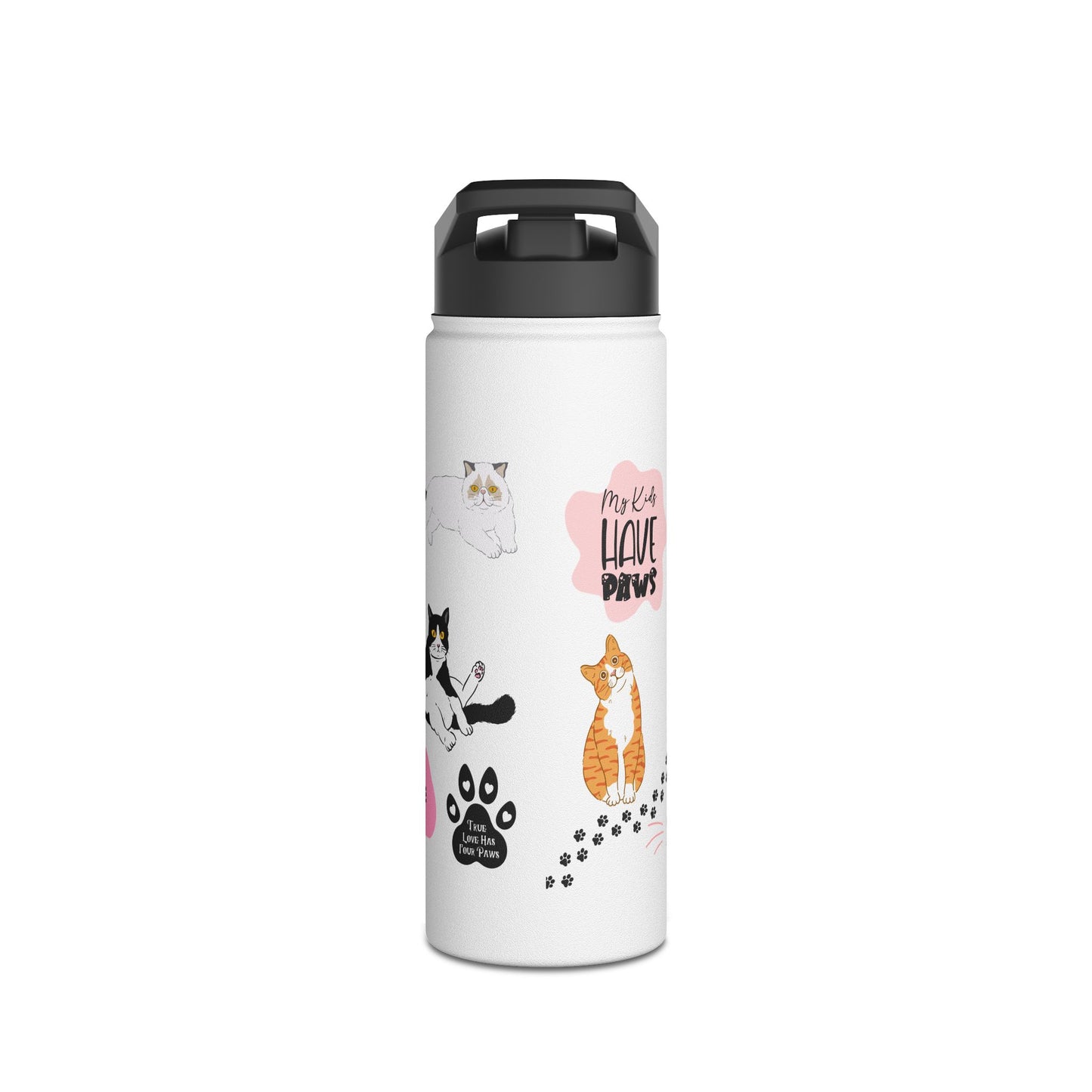 Feline Family Warm Whiskers & Words of Love - Stainless Steel Water Bottle