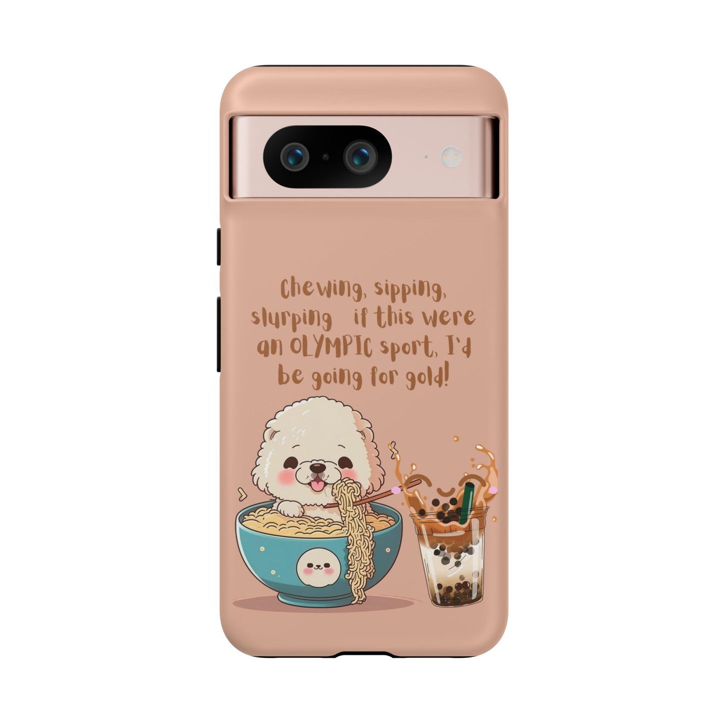 Dog Enjoying Ramen iPhone Tough Case – Cute and Fun Design for iPhone XR to iPhone 16 Pro Max