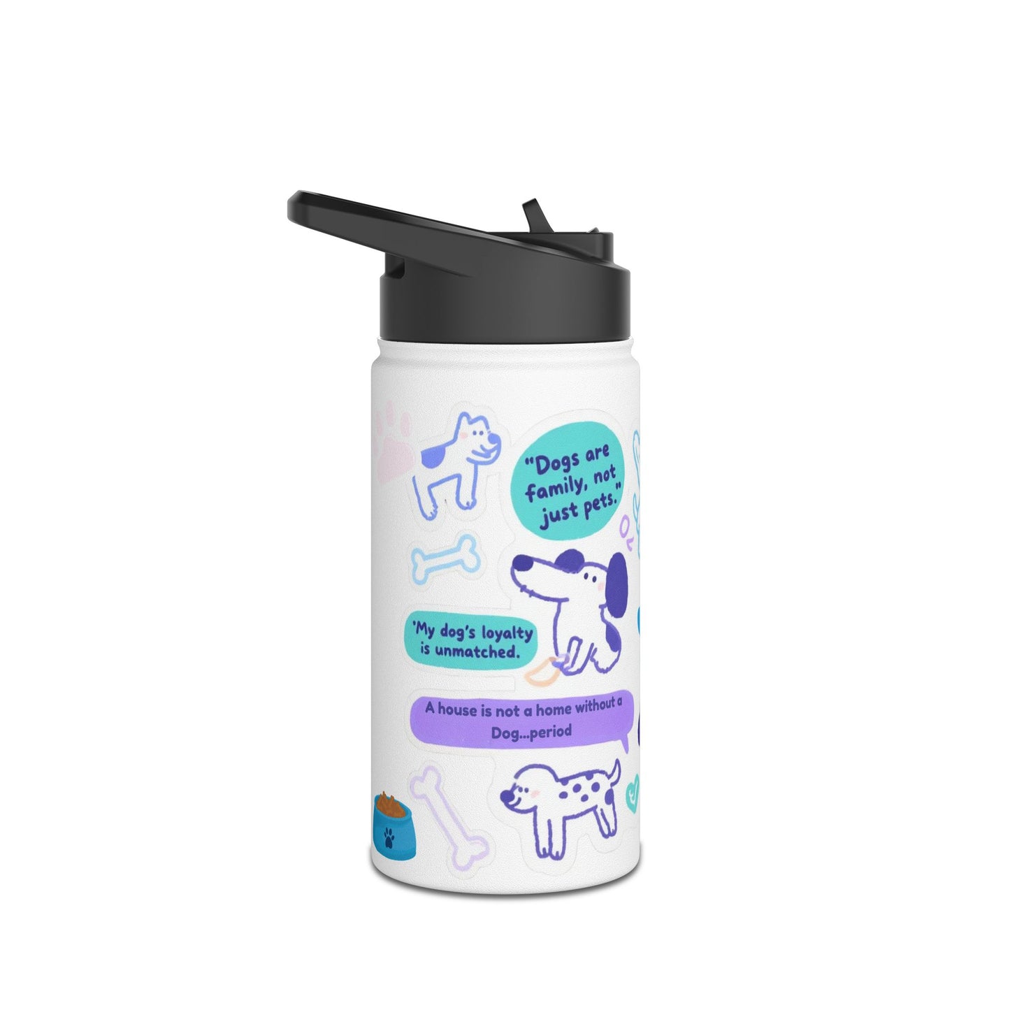 Loyal Hearts, Cool Hues Design - Stainless Steel Water Bottle