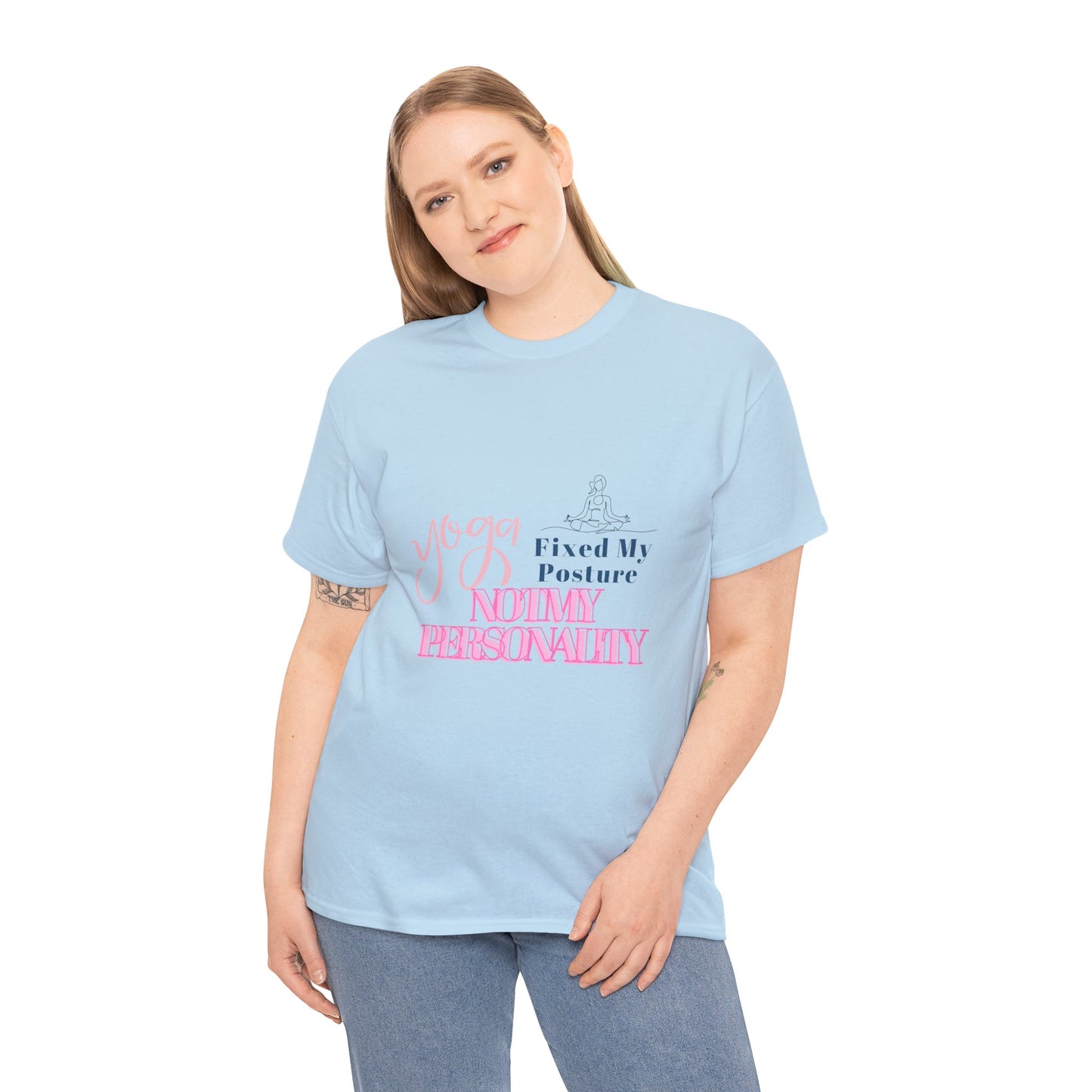 Yoga Fixed My Posture, Not My Personality-Unisex Cotton Tee
