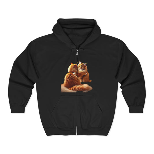 Motivational Quote Zip-Up Hoodie, Mirror Is My Best Friend, Courage Over Emotions, Unisex Full Zip Hoodie for Everyday Wear