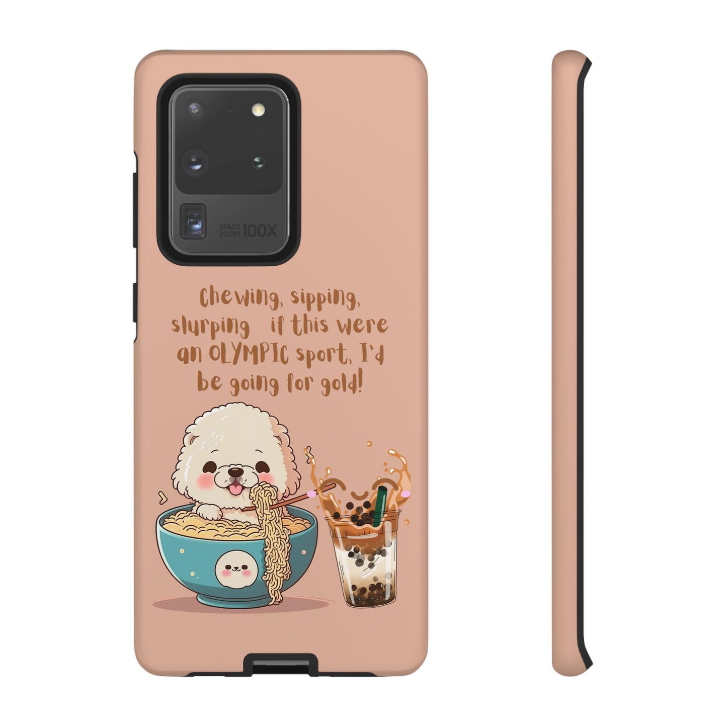 Dog Enjoying Ramen iPhone Tough Case – Cute and Fun Design for iPhone XR to iPhone 16 Pro Max
