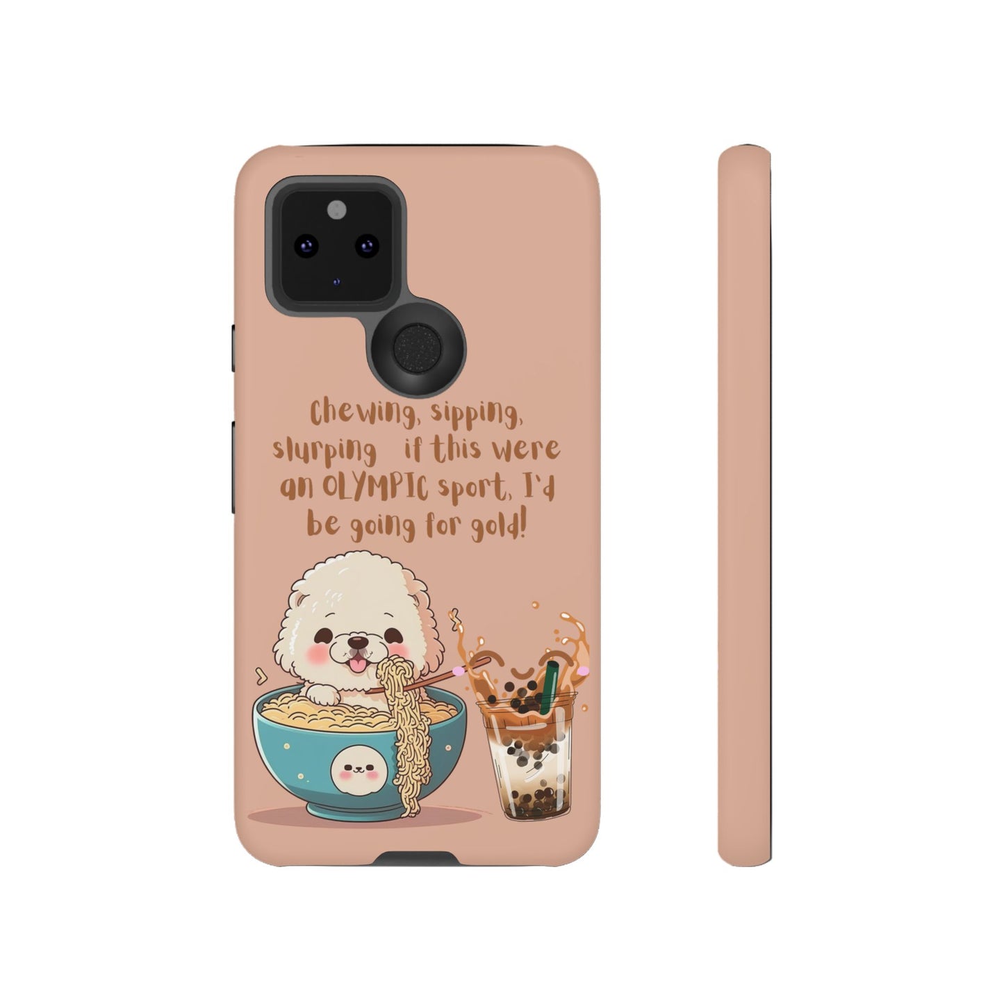 Dog Enjoying Ramen iPhone Tough Case – Cute and Fun Design for iPhone XR to iPhone 16 Pro Max
