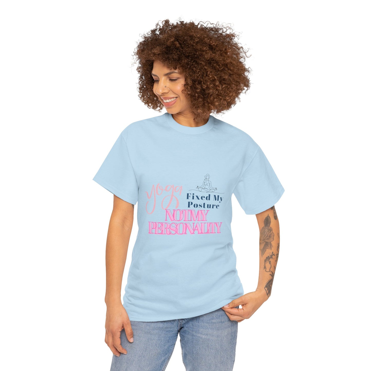 Yoga Fixed My Posture, Not My Personality-Unisex Cotton Tee