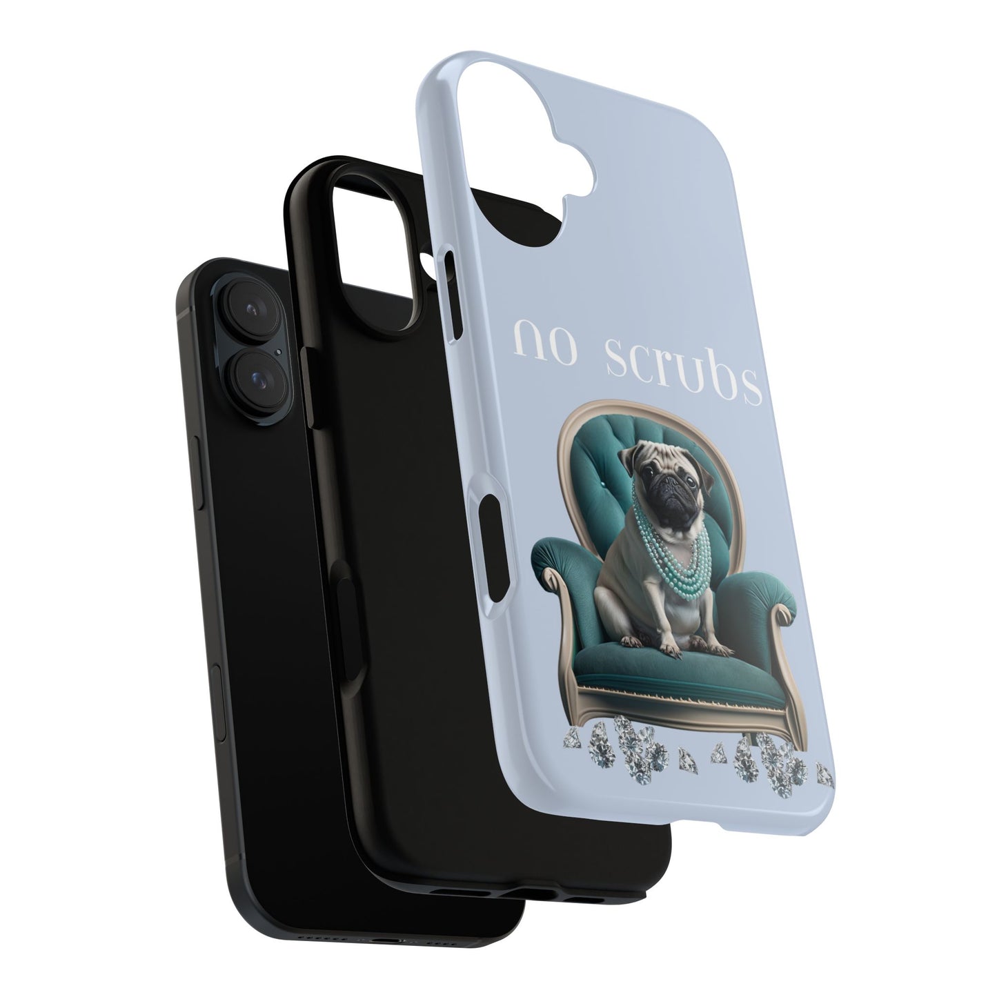 Cute Pug with Jewellery iPhone Tough Case – No Scrubs Edition for iPhone