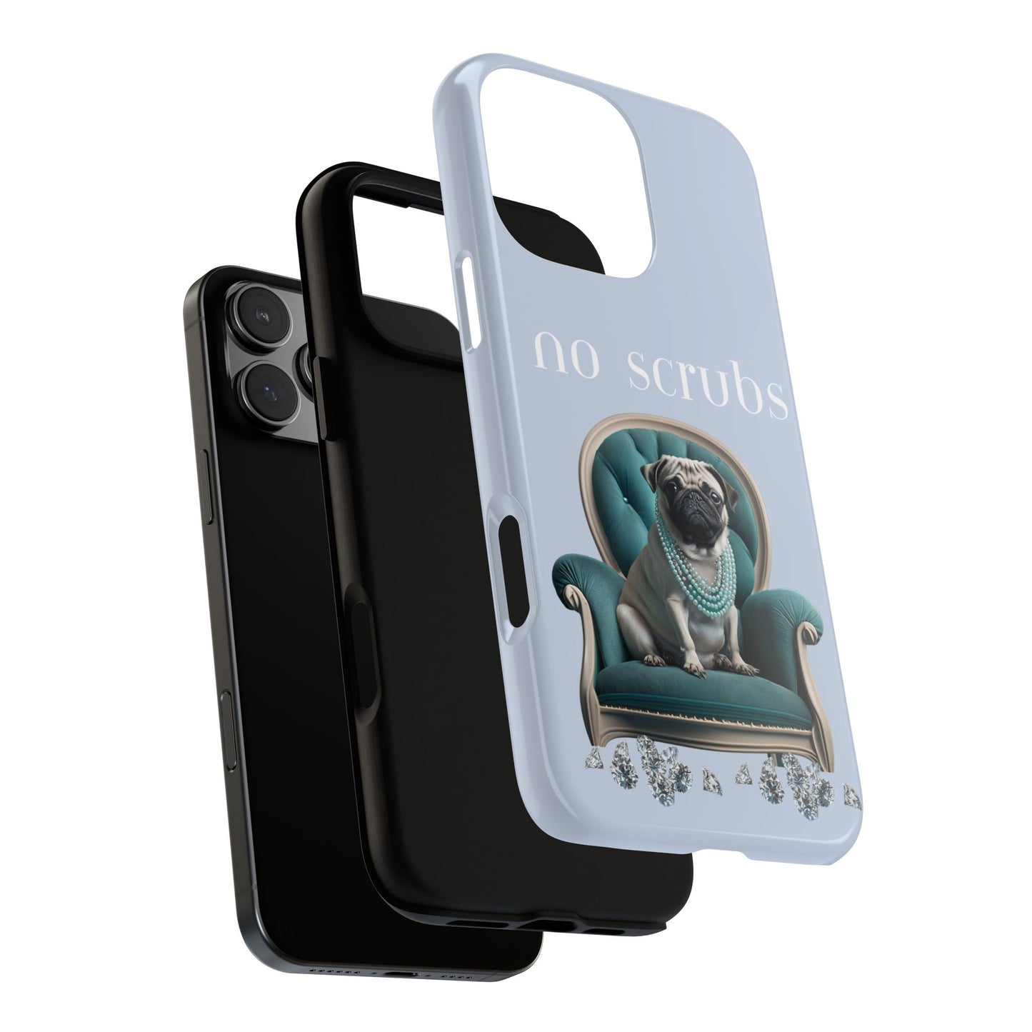 Cute Pug with Jewellery iPhone Tough Case – No Scrubs Edition for iPhone