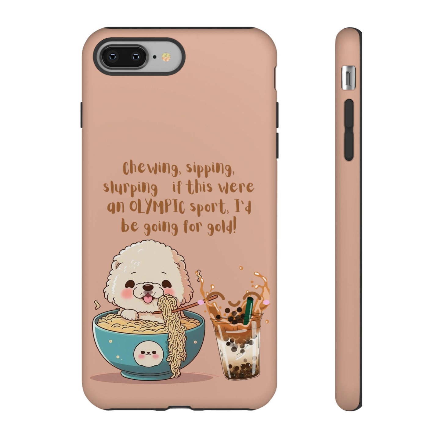 Dog Enjoying Ramen iPhone Tough Case – Cute and Fun Design for iPhone XR to iPhone 16 Pro Max