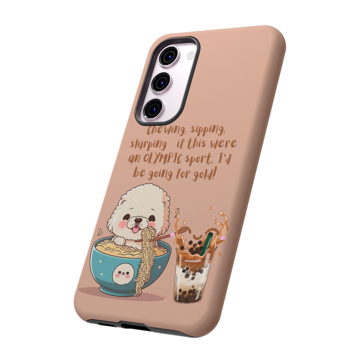 Dog Enjoying Ramen iPhone Tough Case – Cute and Fun Design for iPhone XR to iPhone 16 Pro Max
