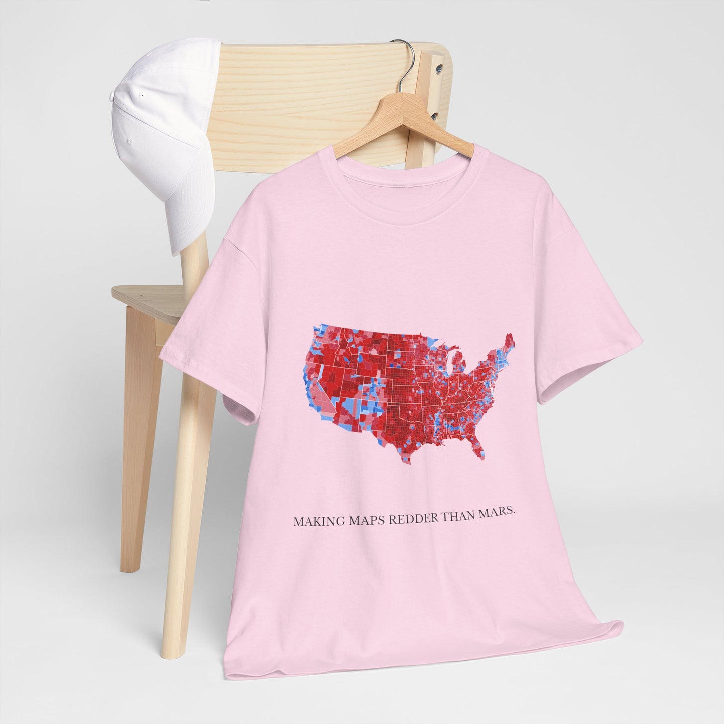 Unisex "Making Maps Redder Than Mars" Cotton T-Shirt – Patriotic USA Map Design