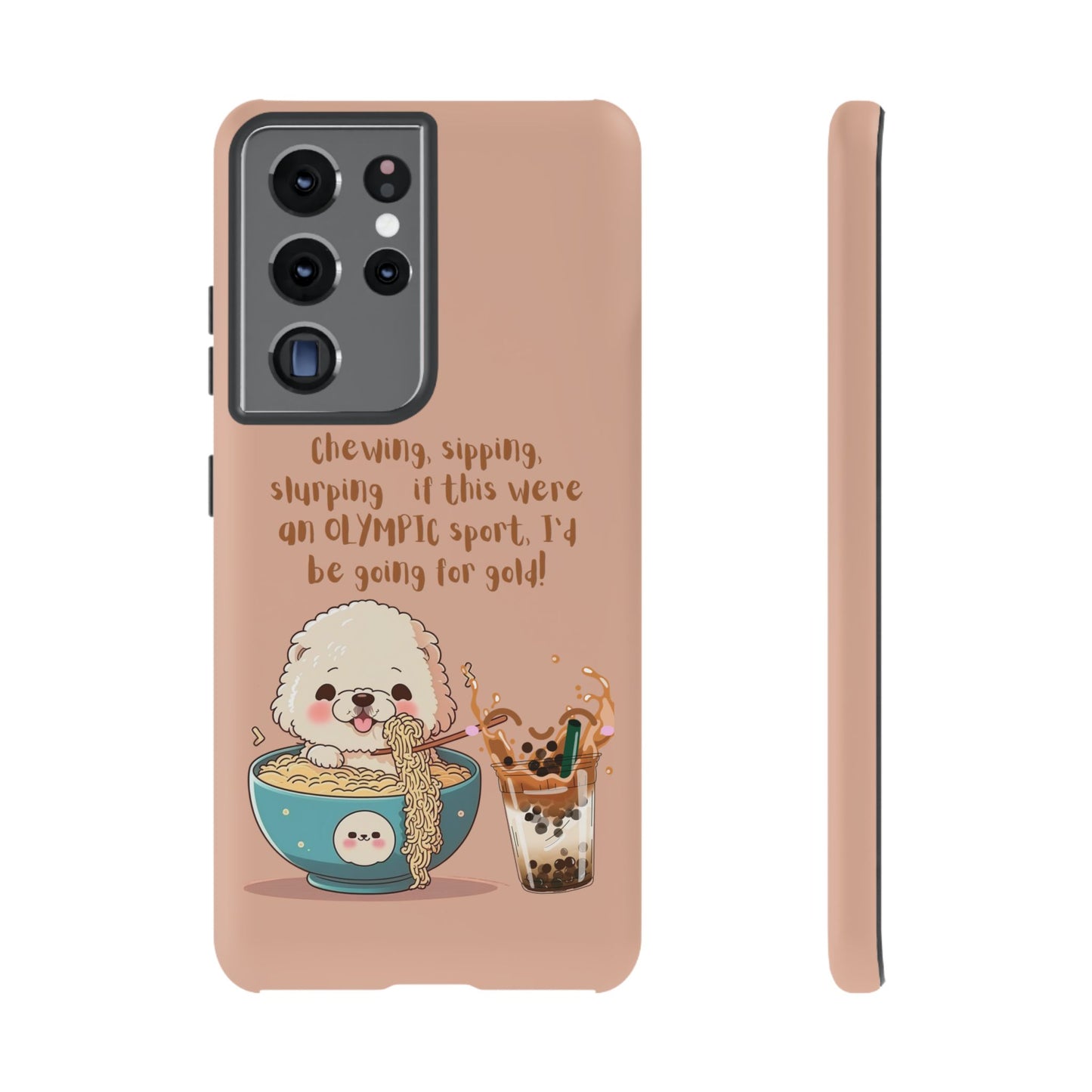 Dog Enjoying Ramen iPhone Tough Case – Cute and Fun Design for iPhone XR to iPhone 16 Pro Max