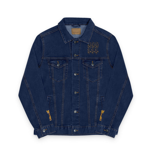 Chase Your Dreams Cheetah Embroidered Unisex Denim Jacket