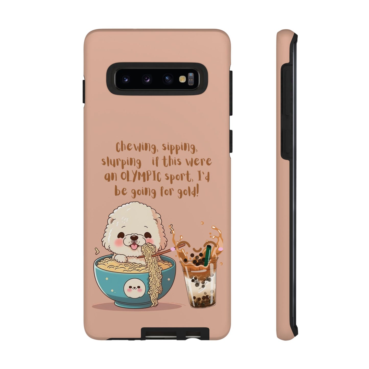Dog Enjoying Ramen iPhone Tough Case – Cute and Fun Design for iPhone XR to iPhone 16 Pro Max