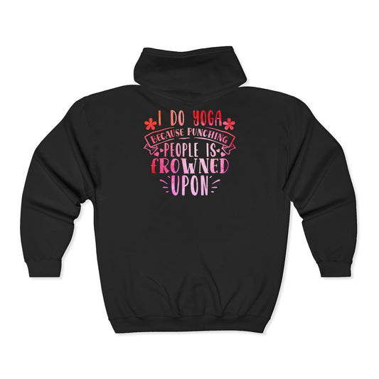 Yoga Unisex Hoodie - 'I do Yoga so I don't punch people'