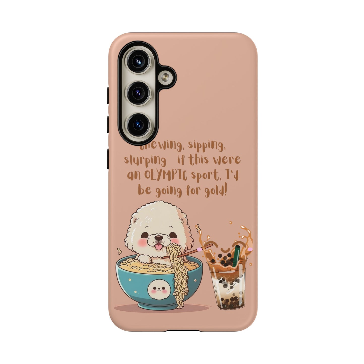 Dog Enjoying Ramen iPhone Tough Case – Cute and Fun Design for iPhone XR to iPhone 16 Pro Max