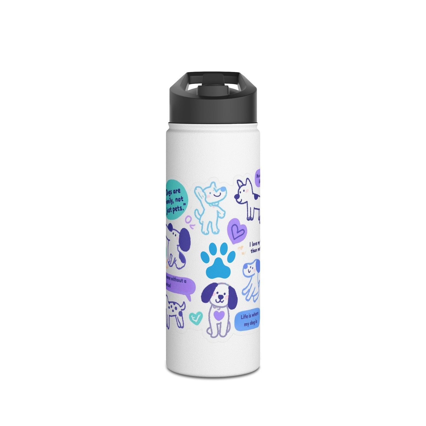 Loyal Hearts, Cool Hues Design - Stainless Steel Water Bottle