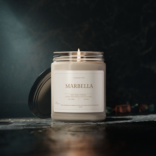 MARBELLA  Cinnamon Vanilla Soy Candle, 9oz Non-Toxic, Perfect for Birthdays, Housewarmings, or Simply a Cozy Retreat
