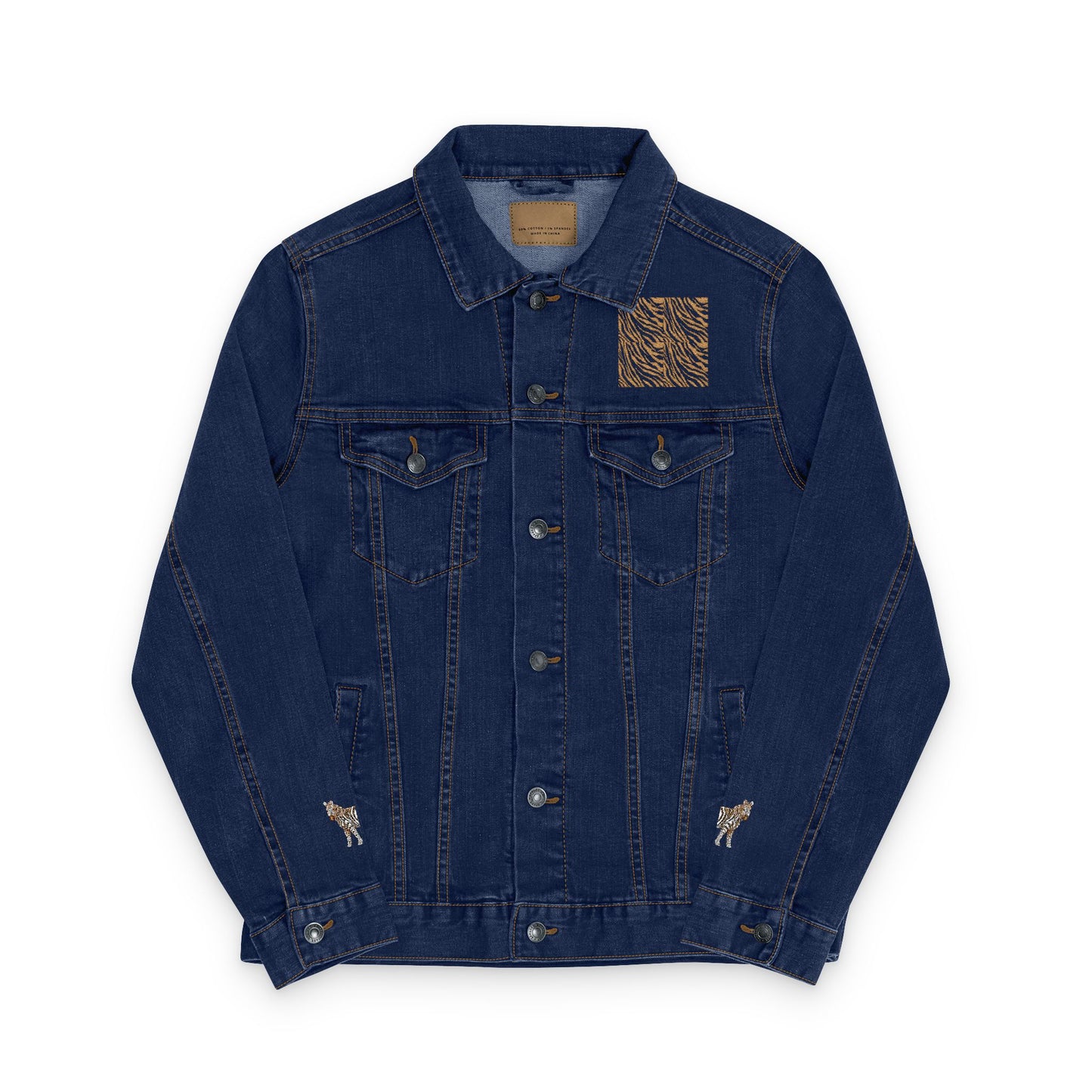 Love Your Stripes Zebra Embroidered Unisex Denim Jacket