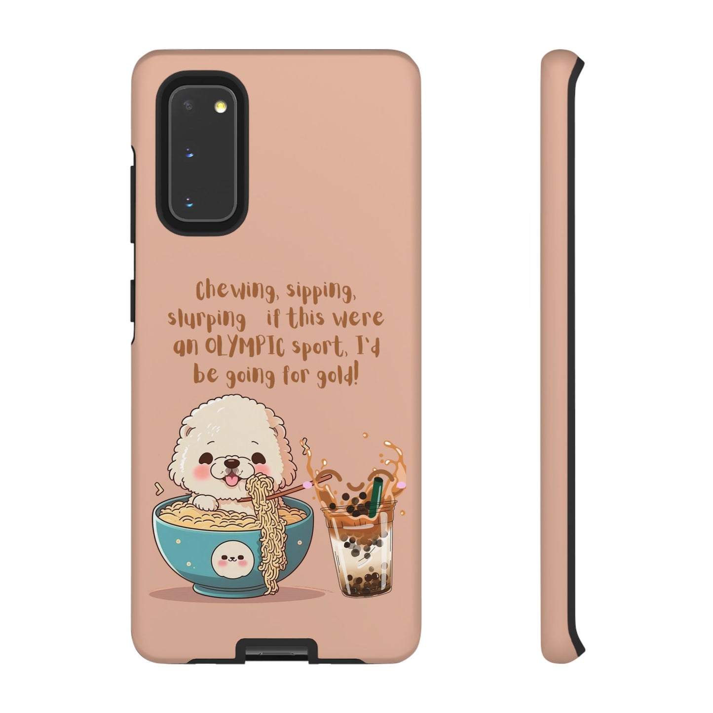 Dog Enjoying Ramen iPhone Tough Case – Cute and Fun Design for iPhone XR to iPhone 16 Pro Max