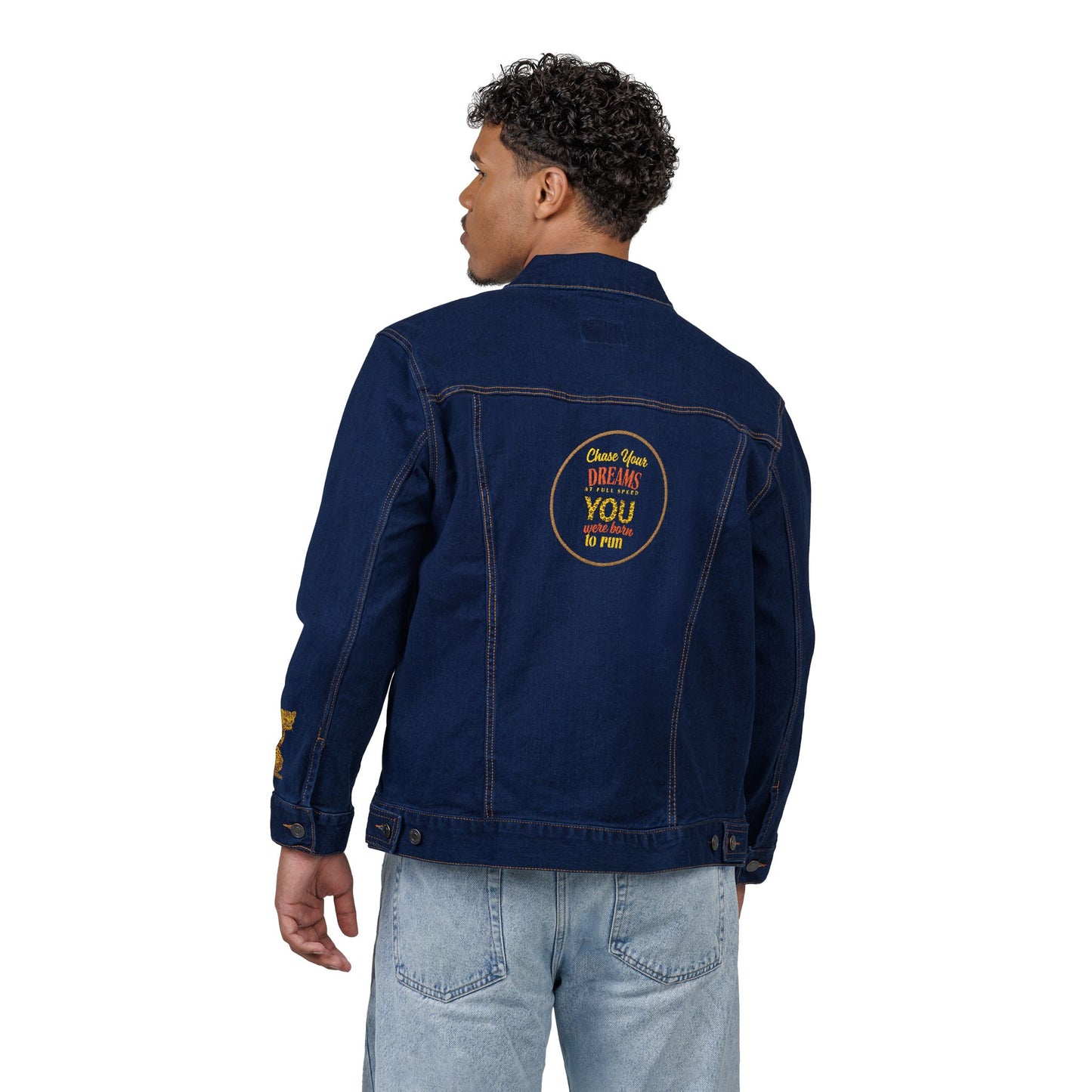 Chase Your Dreams Cheetah Embroidered Unisex Denim Jacket