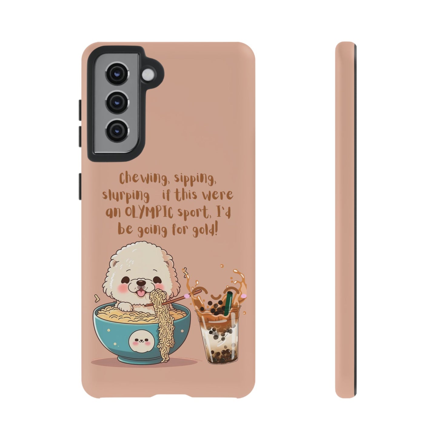 Dog Enjoying Ramen iPhone Tough Case – Cute and Fun Design for iPhone XR to iPhone 16 Pro Max