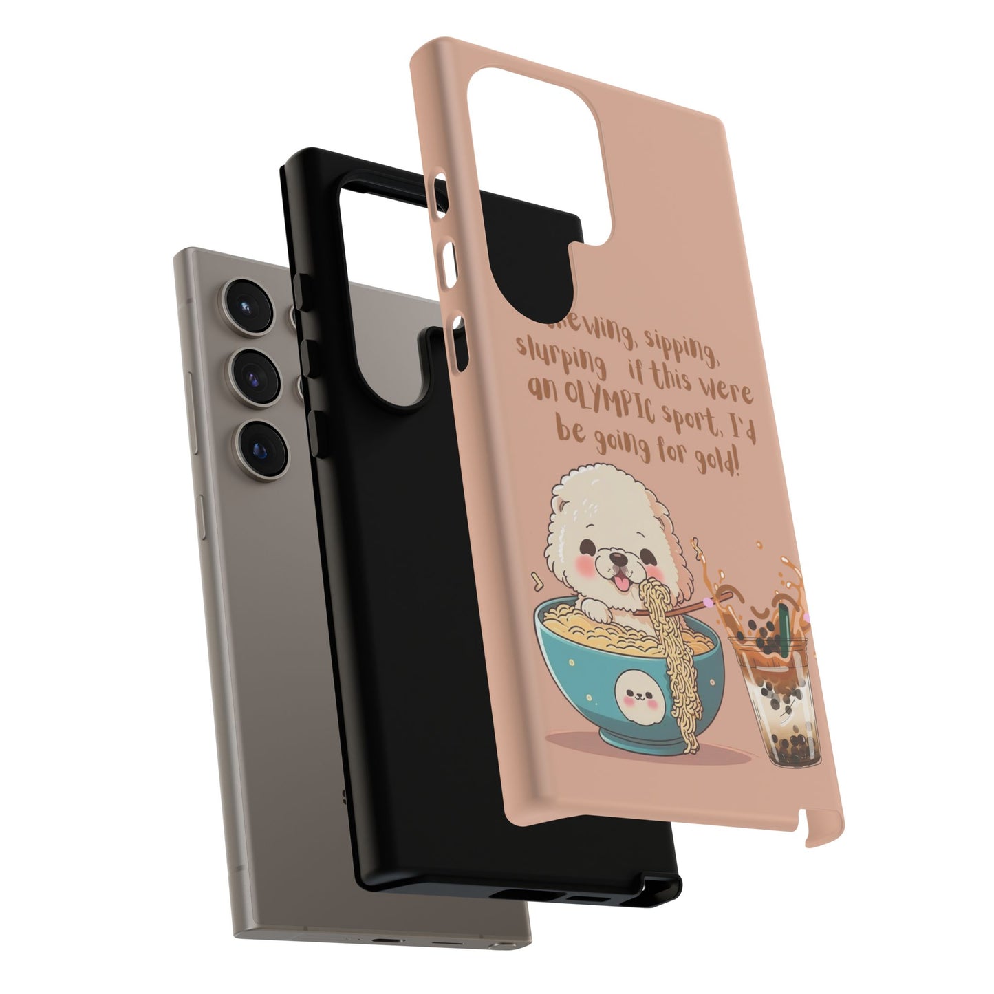 Dog Enjoying Ramen iPhone Tough Case – Cute and Fun Design for iPhone XR to iPhone 16 Pro Max
