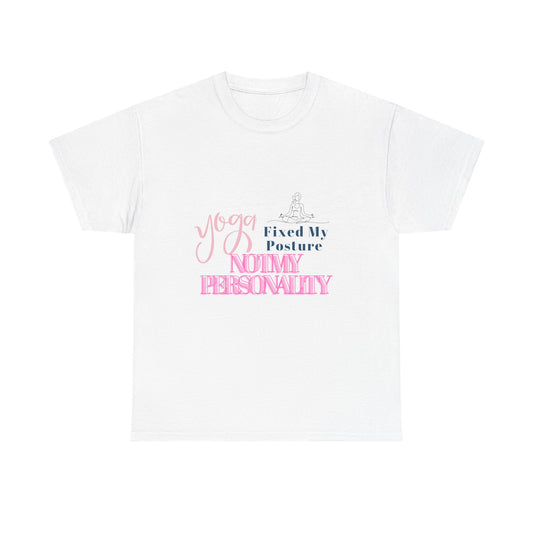 Yoga Fixed My Posture, Not My Personality-Unisex Cotton Tee