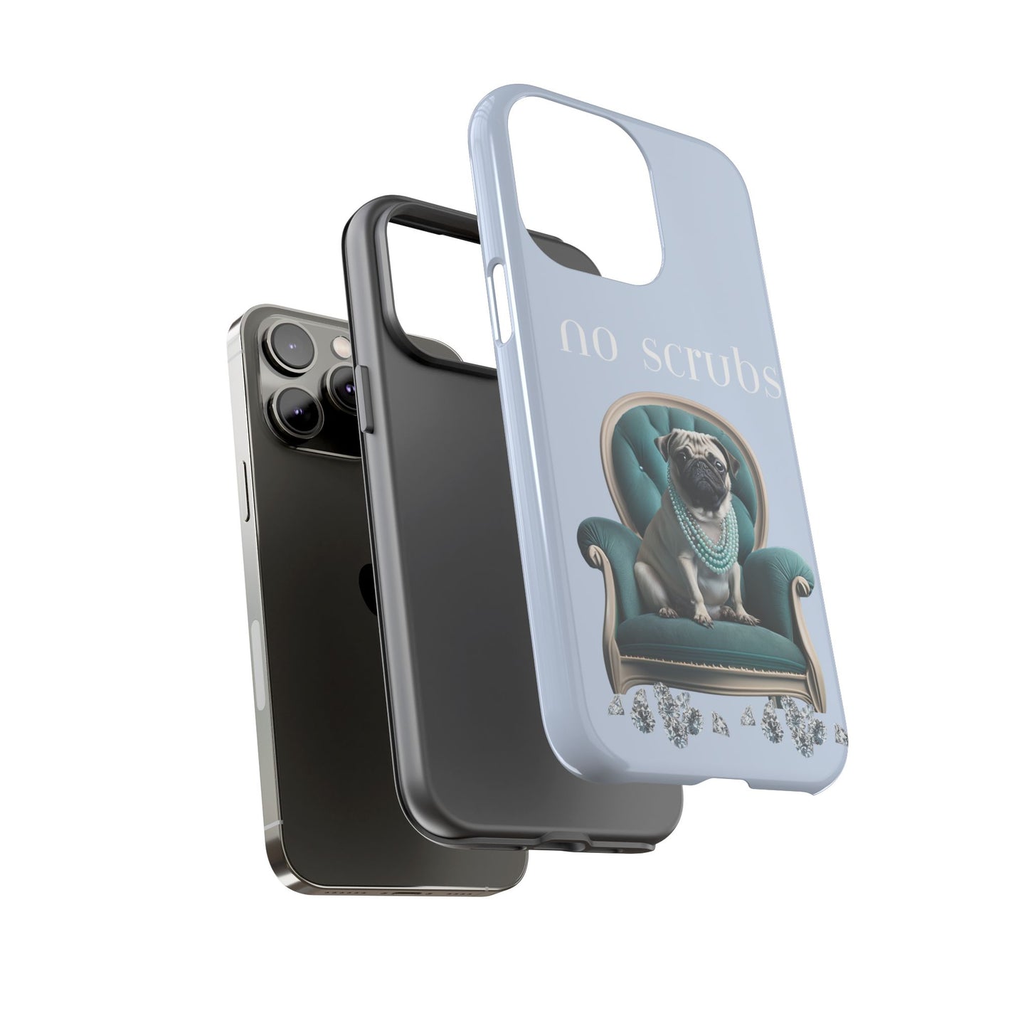 Cute Pug with Jewellery iPhone Tough Case – No Scrubs Edition for iPhone