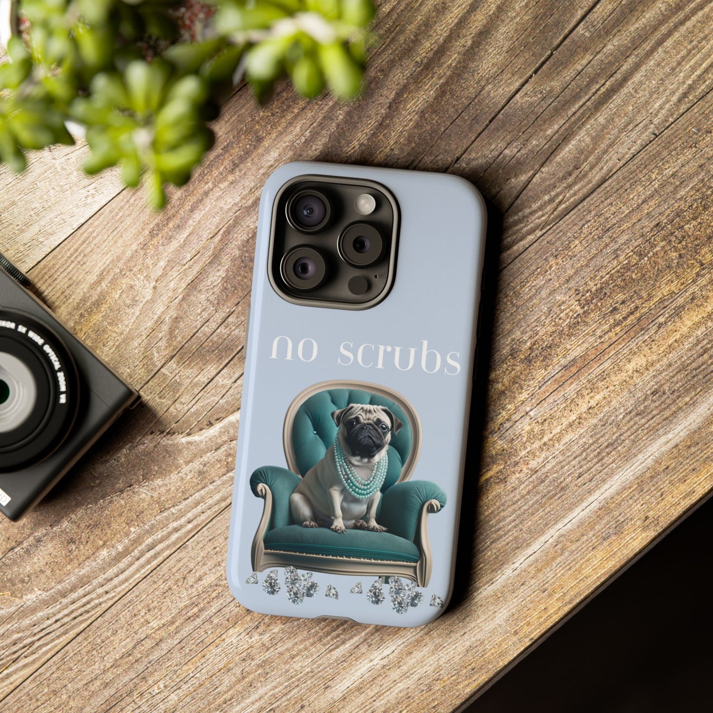 Cute Pug with Jewellery iPhone Tough Case – No Scrubs Edition for iPhone