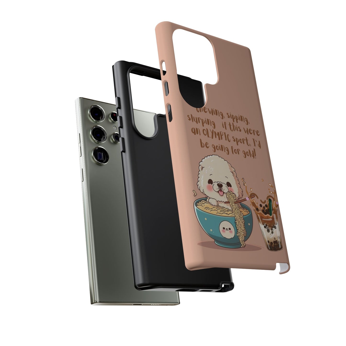 Dog Enjoying Ramen iPhone Tough Case – Cute and Fun Design for iPhone XR to iPhone 16 Pro Max