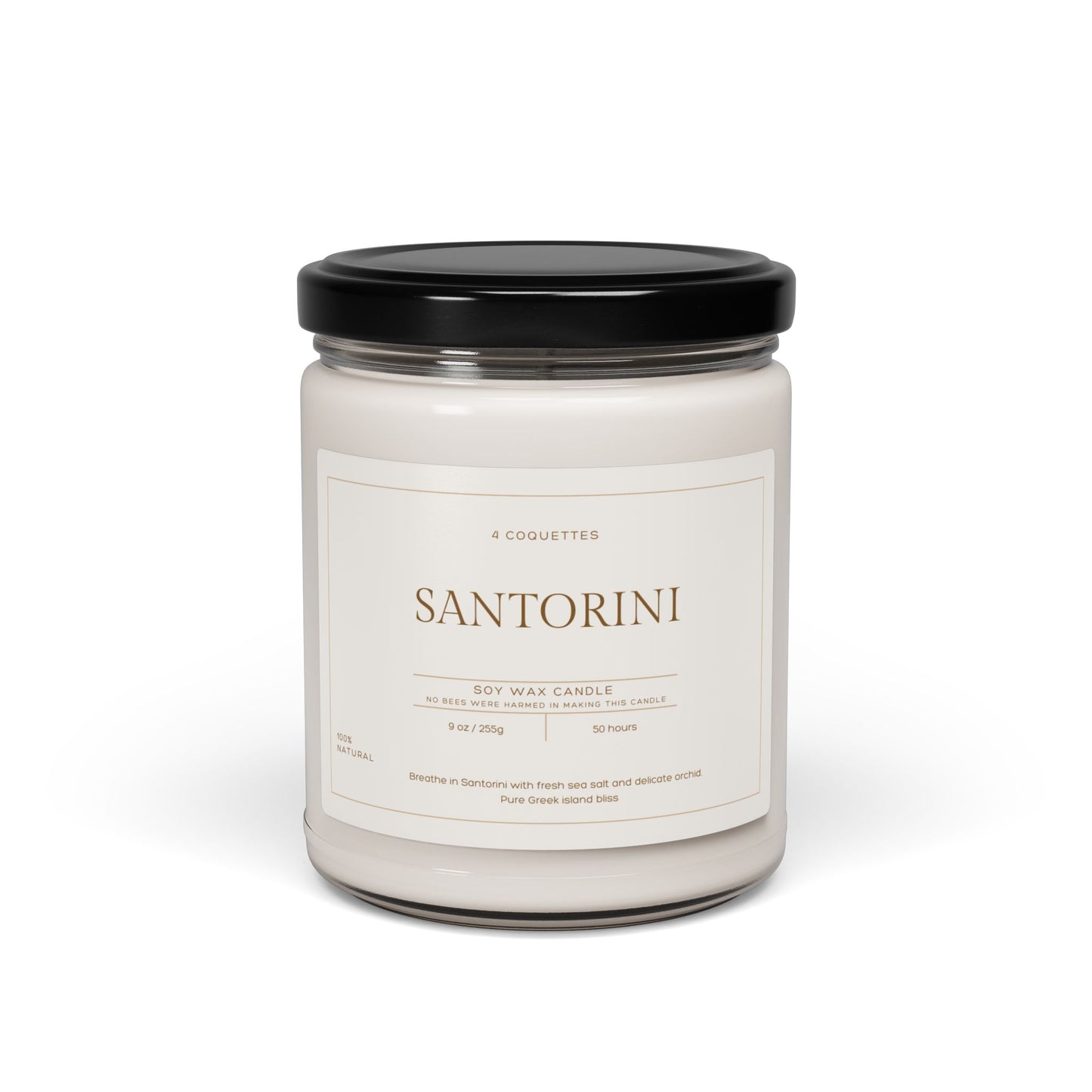 SANTORINI Sea Salt + Orchid Soy Candle, 9oz Non-Toxic, Perfect for Birthdays, Housewarmings, or Simply a Relaxing Escape