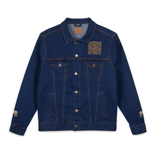 Love Your Stripes Zebra Embroidered Unisex Denim Jacket