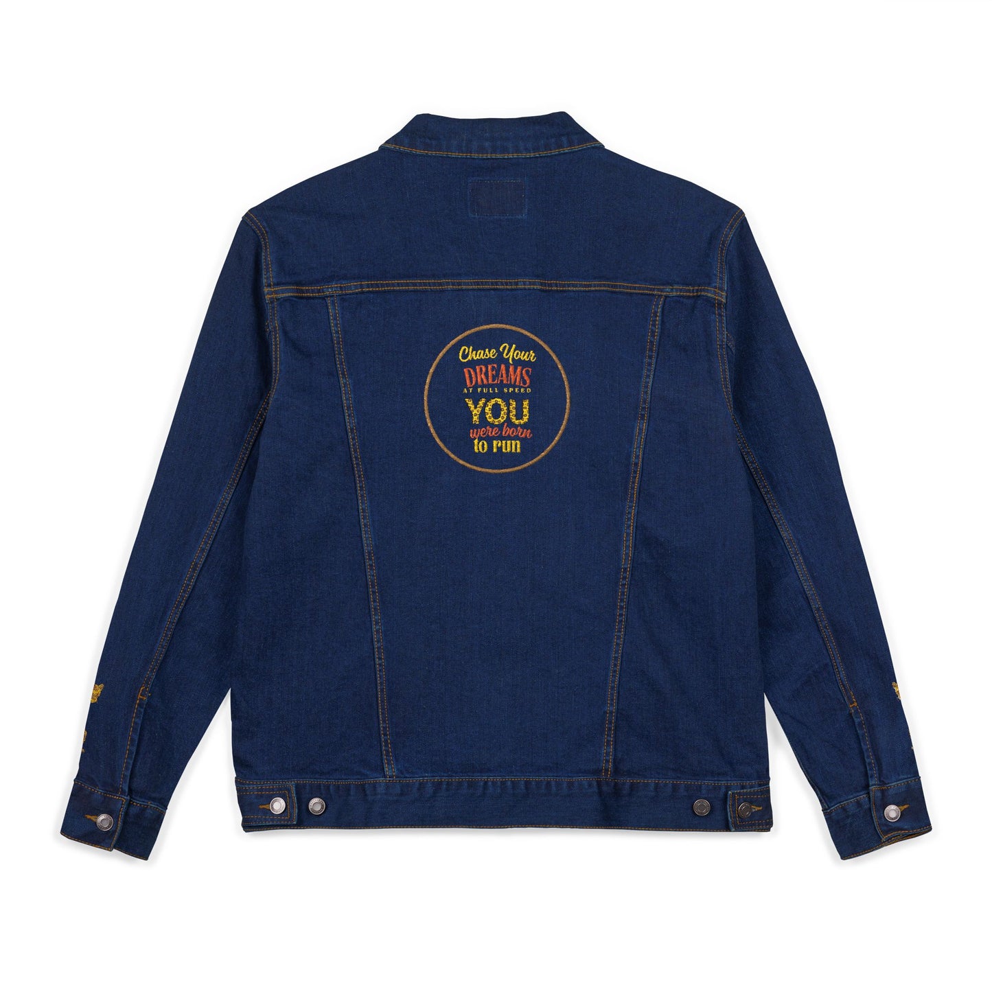 Chase Your Dreams Cheetah Embroidered Unisex Denim Jacket