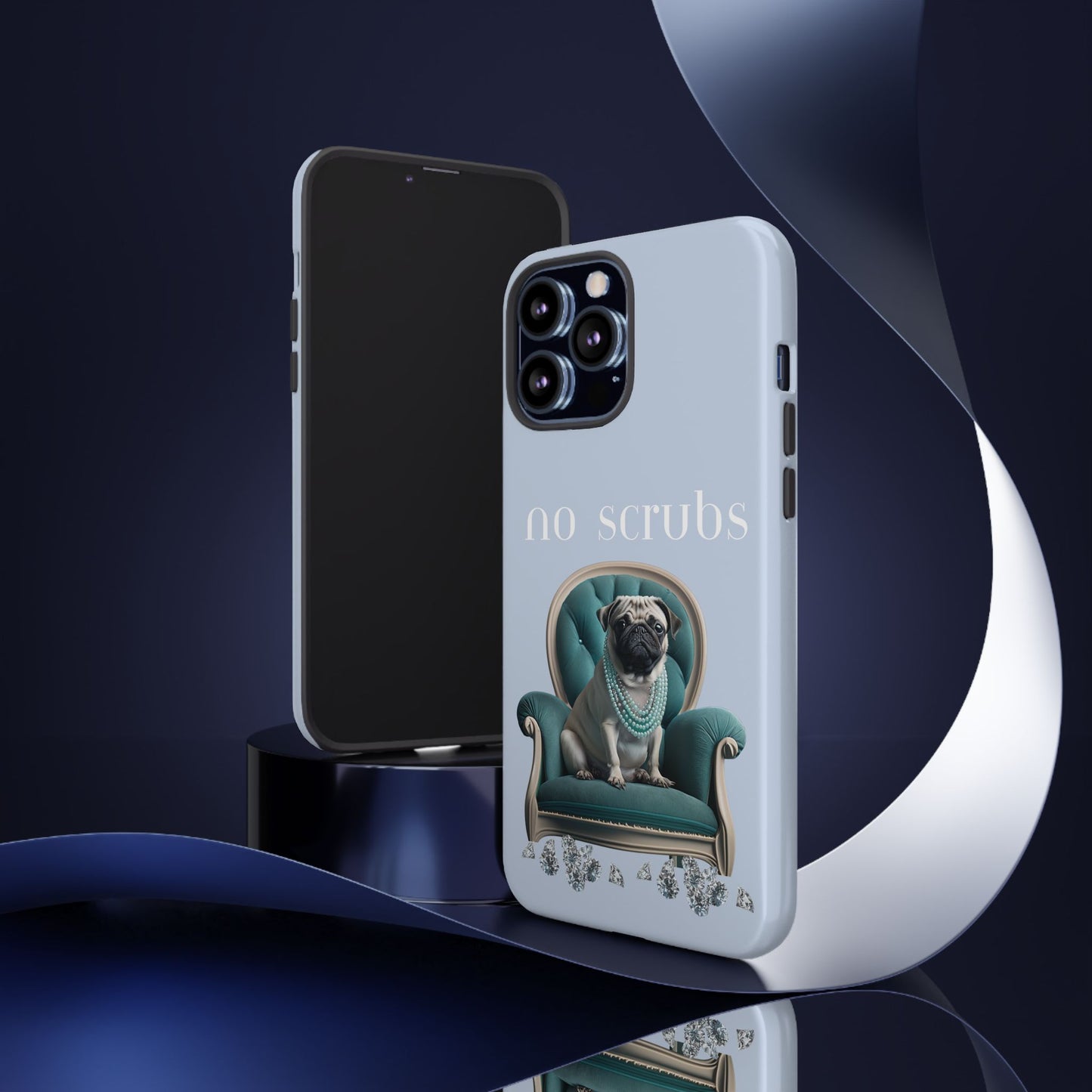 Cute Pug with Jewellery iPhone Tough Case – No Scrubs Edition for iPhone