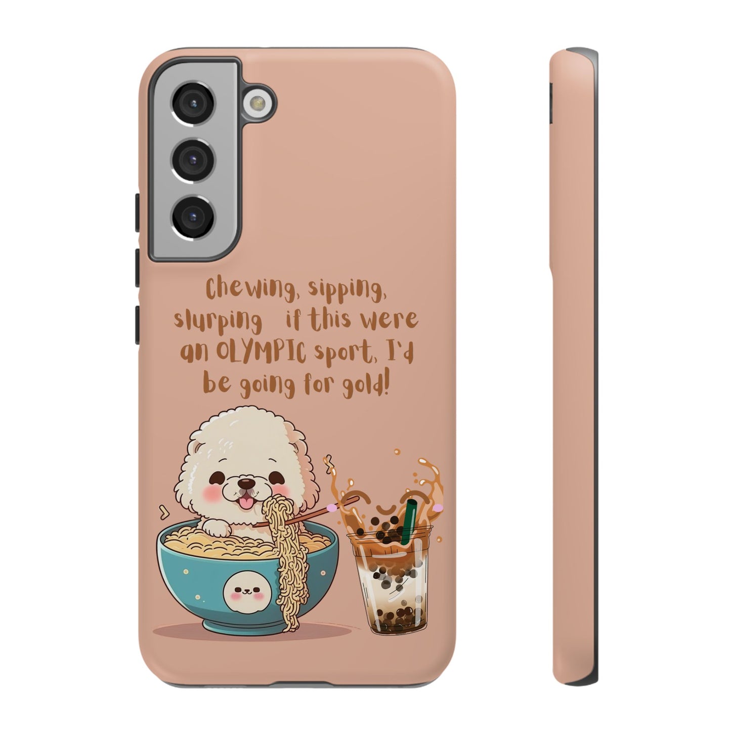 Dog Enjoying Ramen iPhone Tough Case – Cute and Fun Design for iPhone XR to iPhone 16 Pro Max