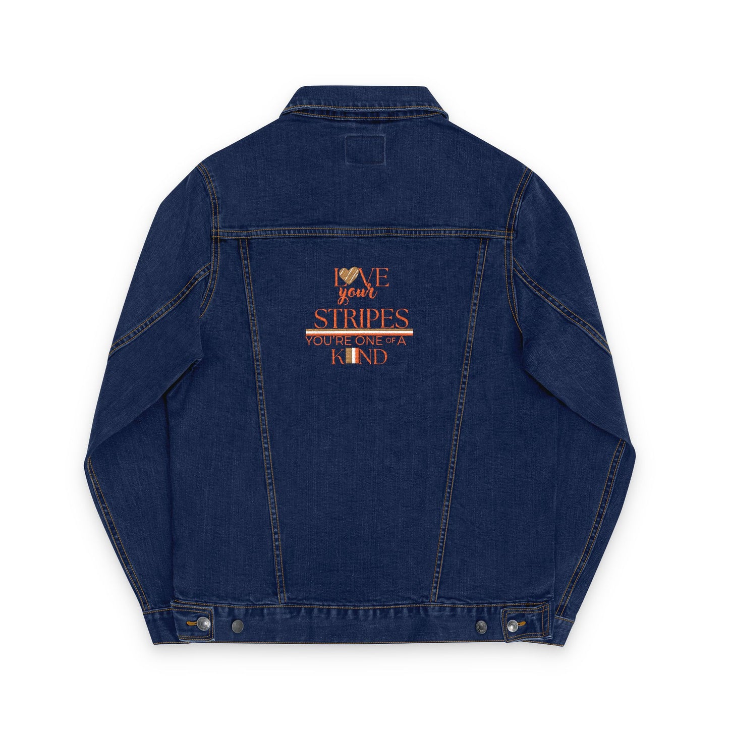 Love Your Stripes Zebra Embroidered Unisex Denim Jacket