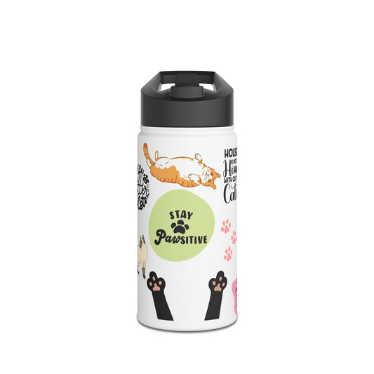 Feline Family Warm Whiskers & Words of Love - Stainless Steel Water Bottle