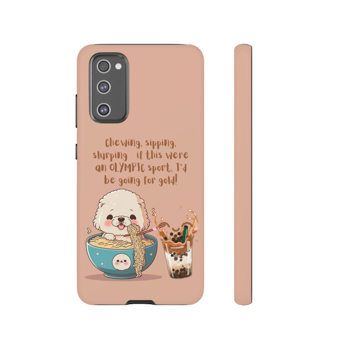 Dog Enjoying Ramen iPhone Tough Case – Cute and Fun Design for iPhone XR to iPhone 16 Pro Max
