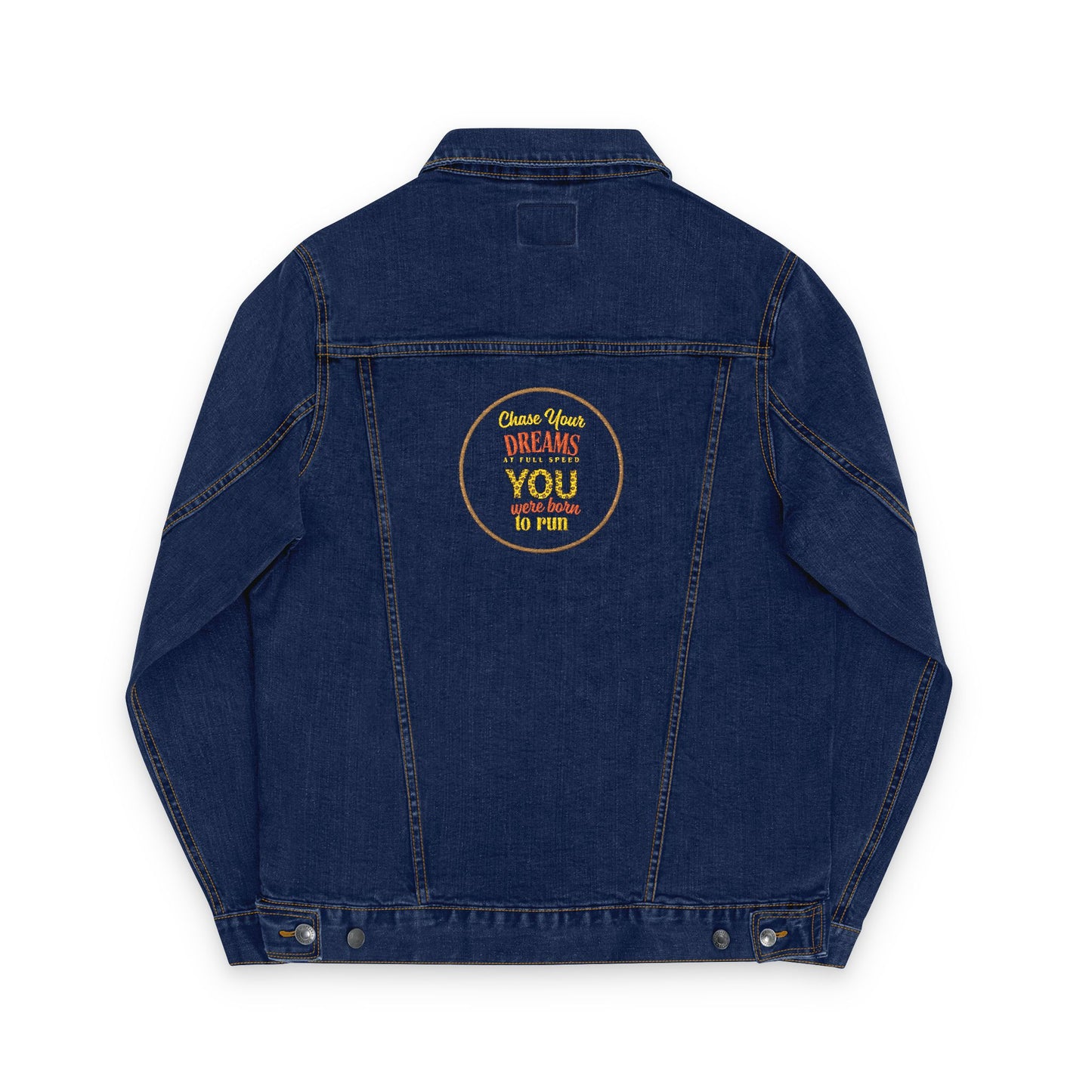 Chase Your Dreams Cheetah Embroidered Unisex Denim Jacket