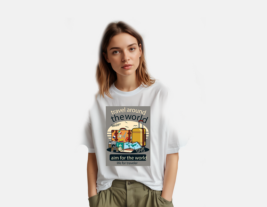 Travel Around The World - Unisex Heavy Cotton Tee