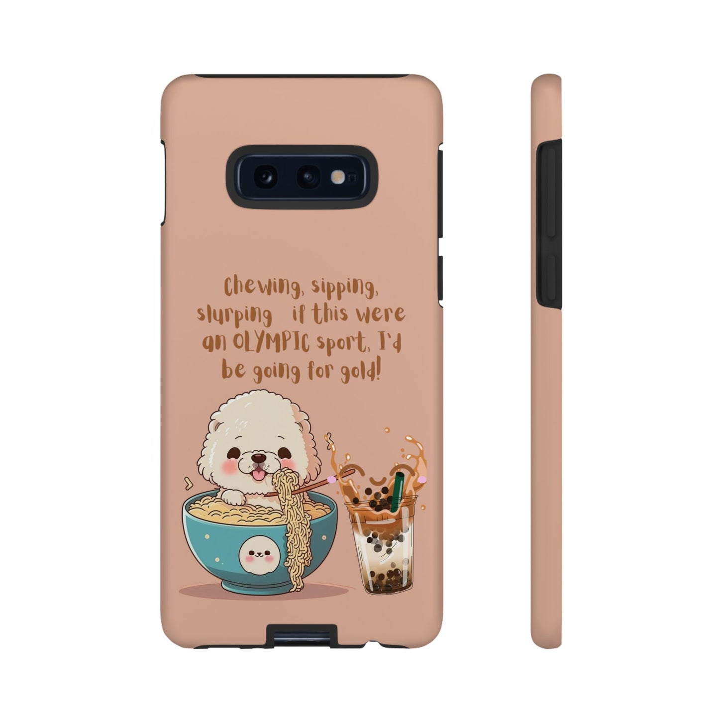 Dog Enjoying Ramen iPhone Tough Case – Cute and Fun Design for iPhone XR to iPhone 16 Pro Max