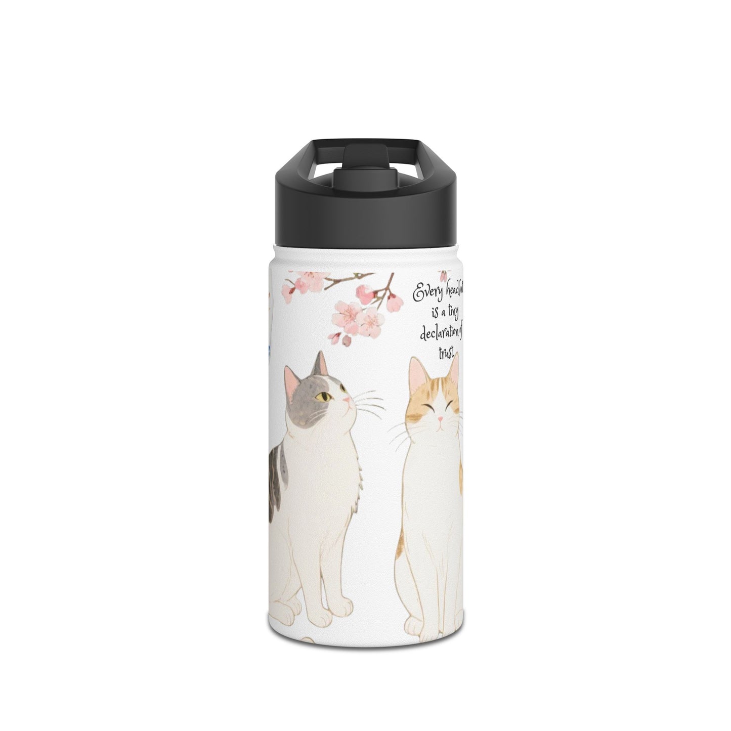 Whiskers in Porcelain: Cats in Japanese Elegance - Stainless Steel Water Bottle