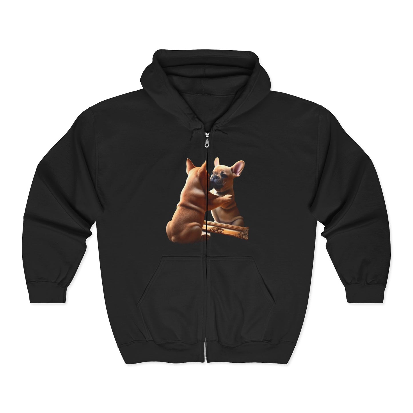 Empowering Zip-Up Hoodie, Mirror Is My Best Friend, Courage Over Emotions, Unisex Fleece Hoodie, Motivational Gift